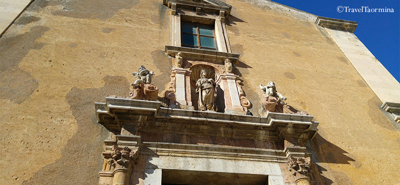 External statue of Church of Saint Catherine of Alexandria in Taormina
